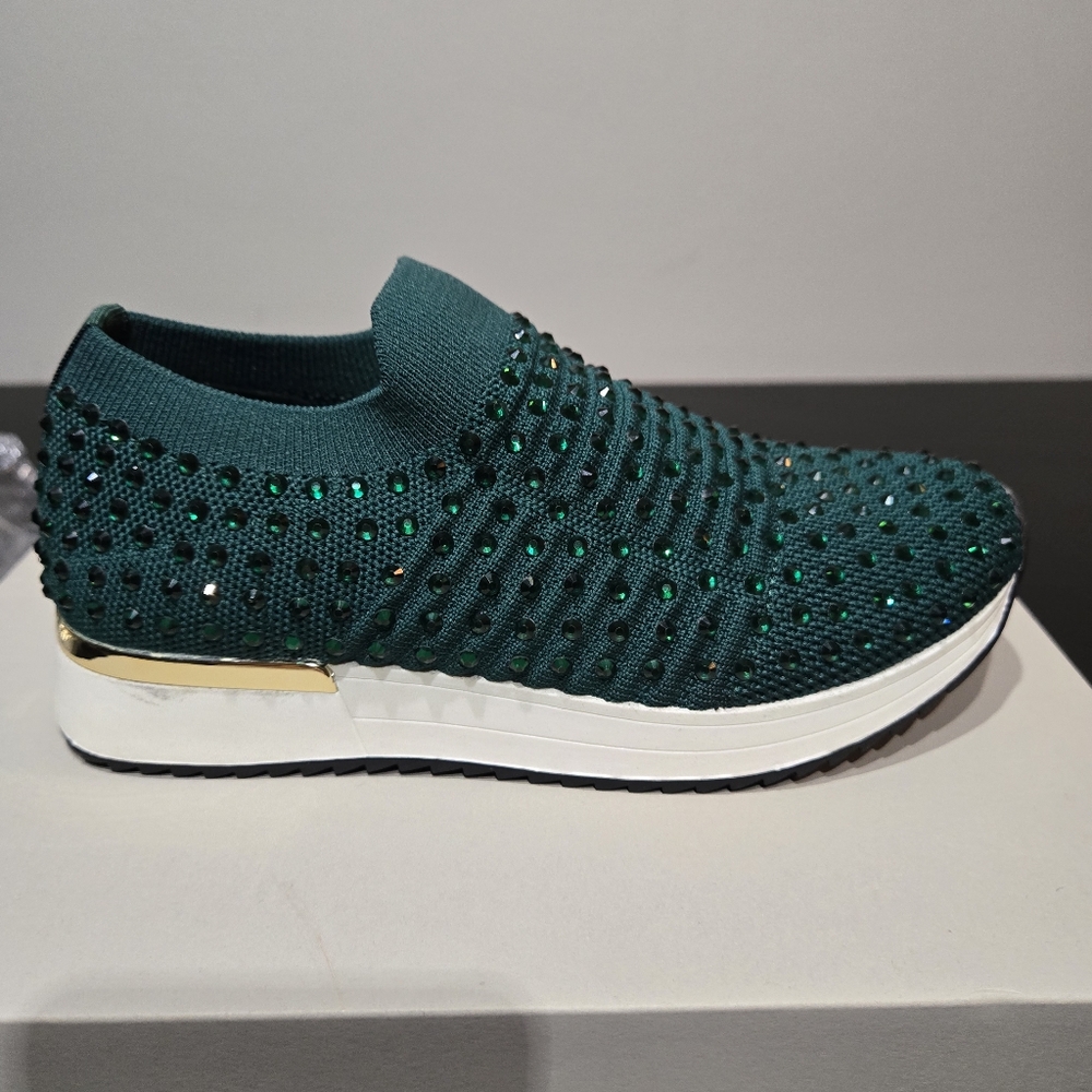 Reaction By Kenneth Cole Jeweled Green Slip-On Women's Shoes 5.5